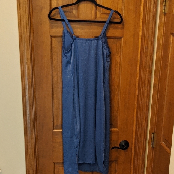 Bobeau Blue Mini lined Slip Dress with Spaghetti Straps - Picture 7 of 12